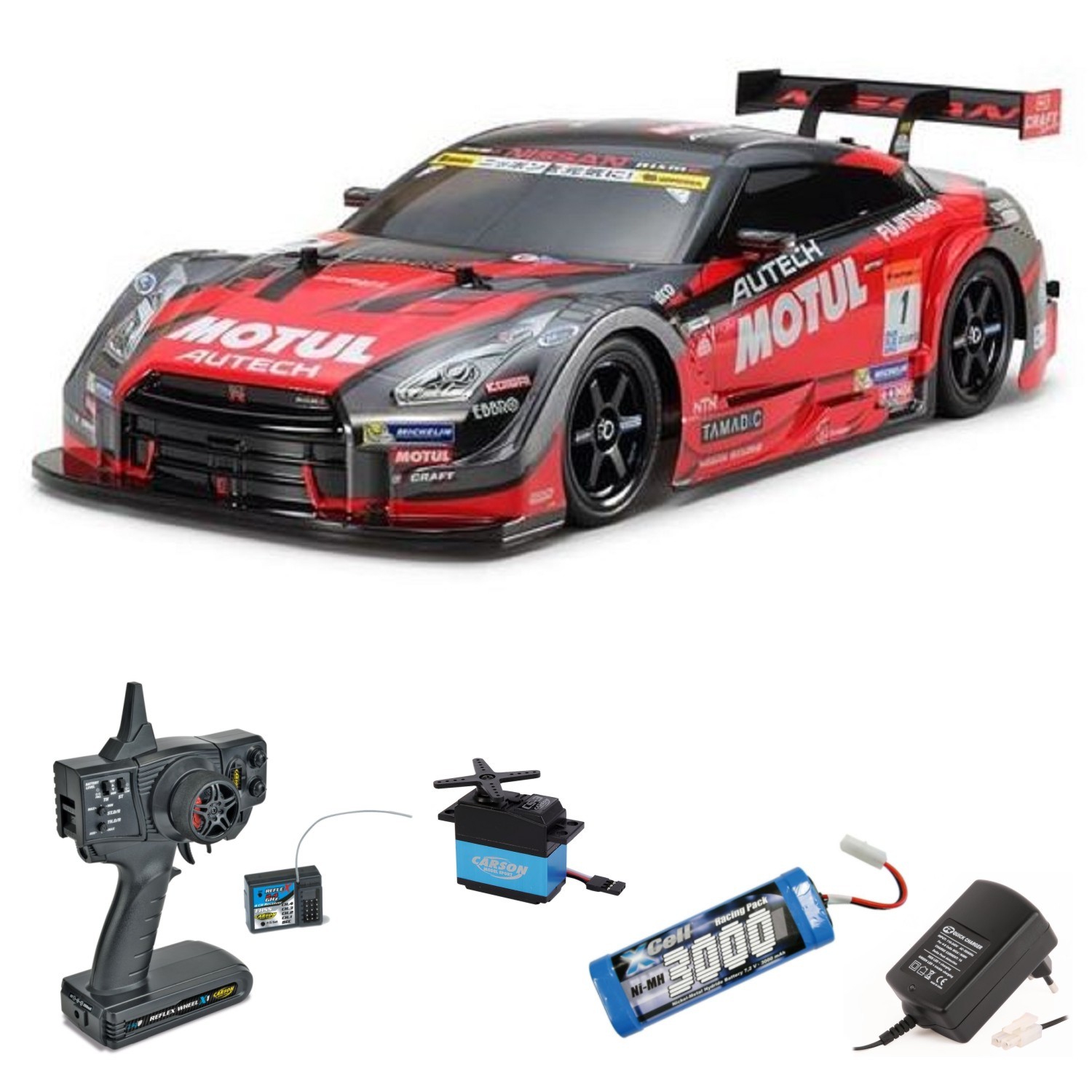 Tamiya RC MOTUL Autech GT-R 1:10 2,4Ghz Komplett Set