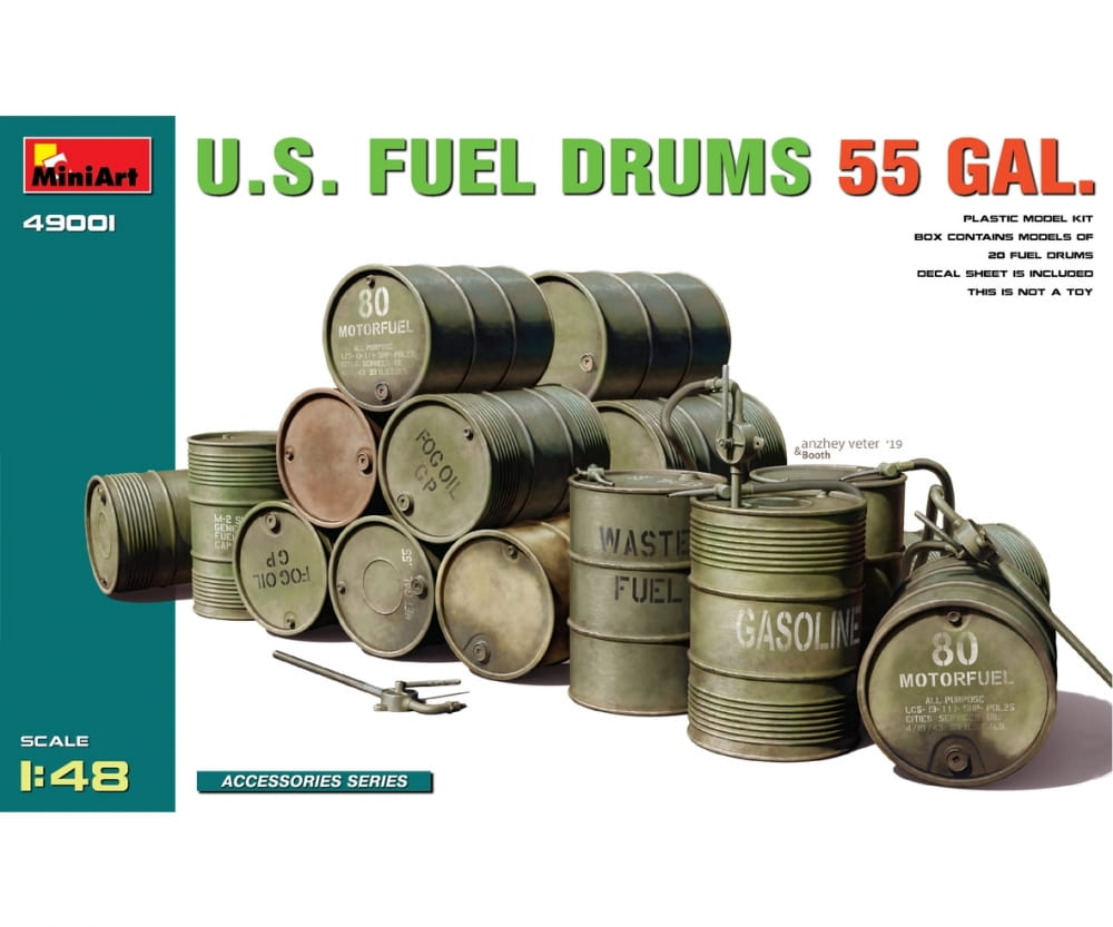 MiniArt 1:48 US Kraftstofffässer 55 GAL. (20) Plastik Modellbau