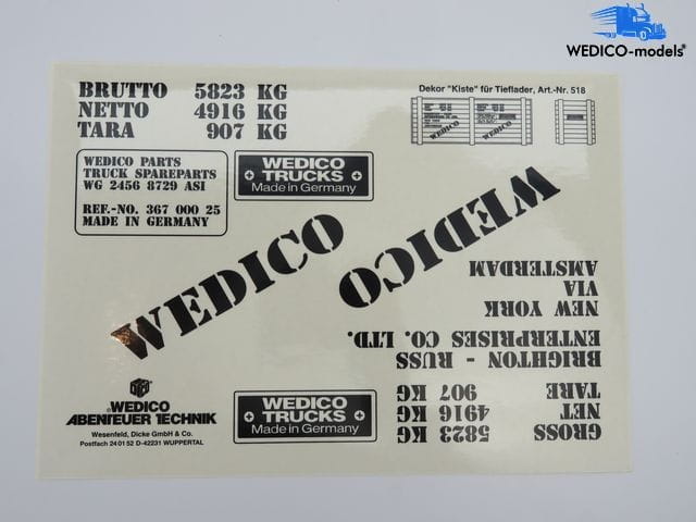 Wedico Dekor Kiste Tieflader - RC-Zubehoer