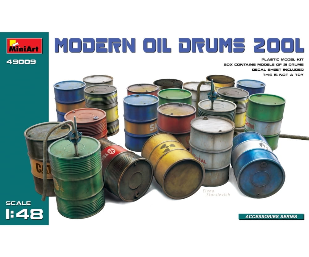 MiniArt 1:48 Ölfässer 200L Modern (21) Plastik Modellbau