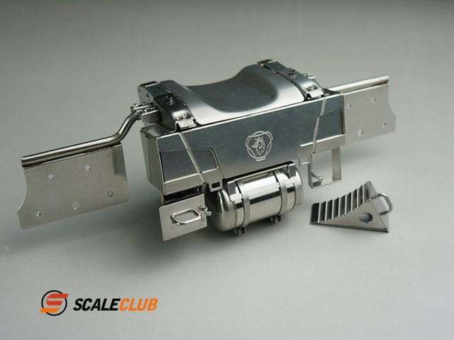 ScaleClub 1_14 Hecktraverse komplett fuer Scania Edelstahl - RC-Zubehoer