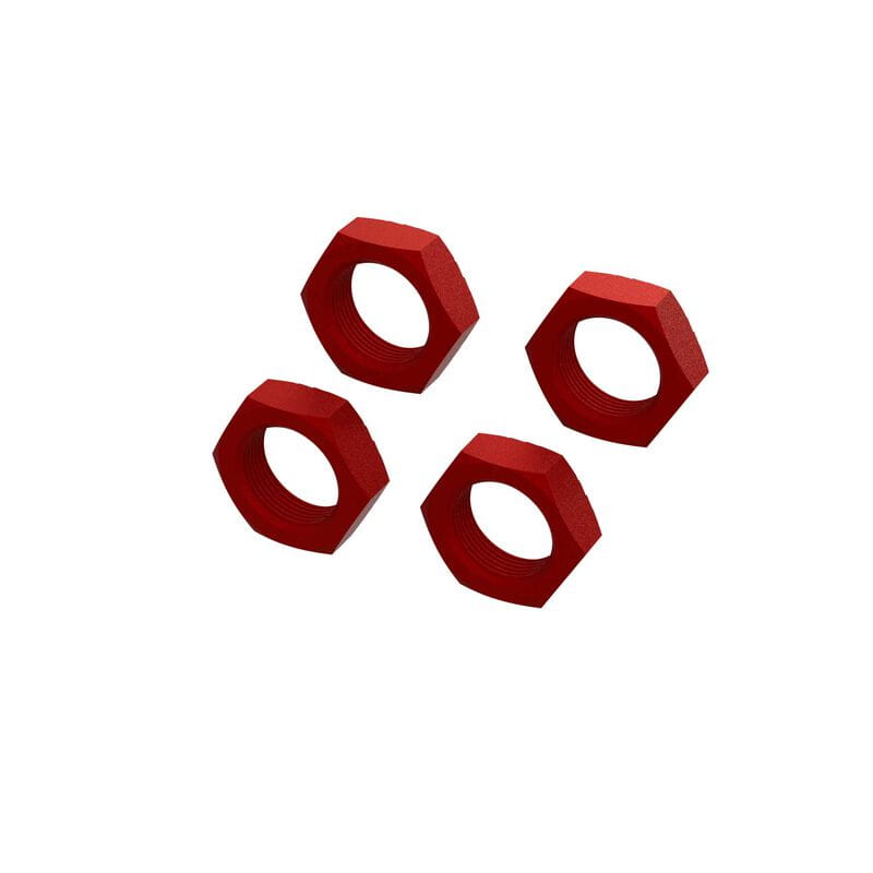 Arrma Aluminum Wheel Nut 24mm _Red_ _4_ - RC-Zubehoer