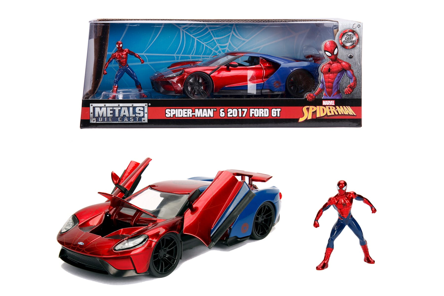 Jadatoys Modellauto Marvel Spiderman 2017 Ford GT 1:24 Jadatoys Modellauto Marvel Spiderman 2017 Ford GT 1:24