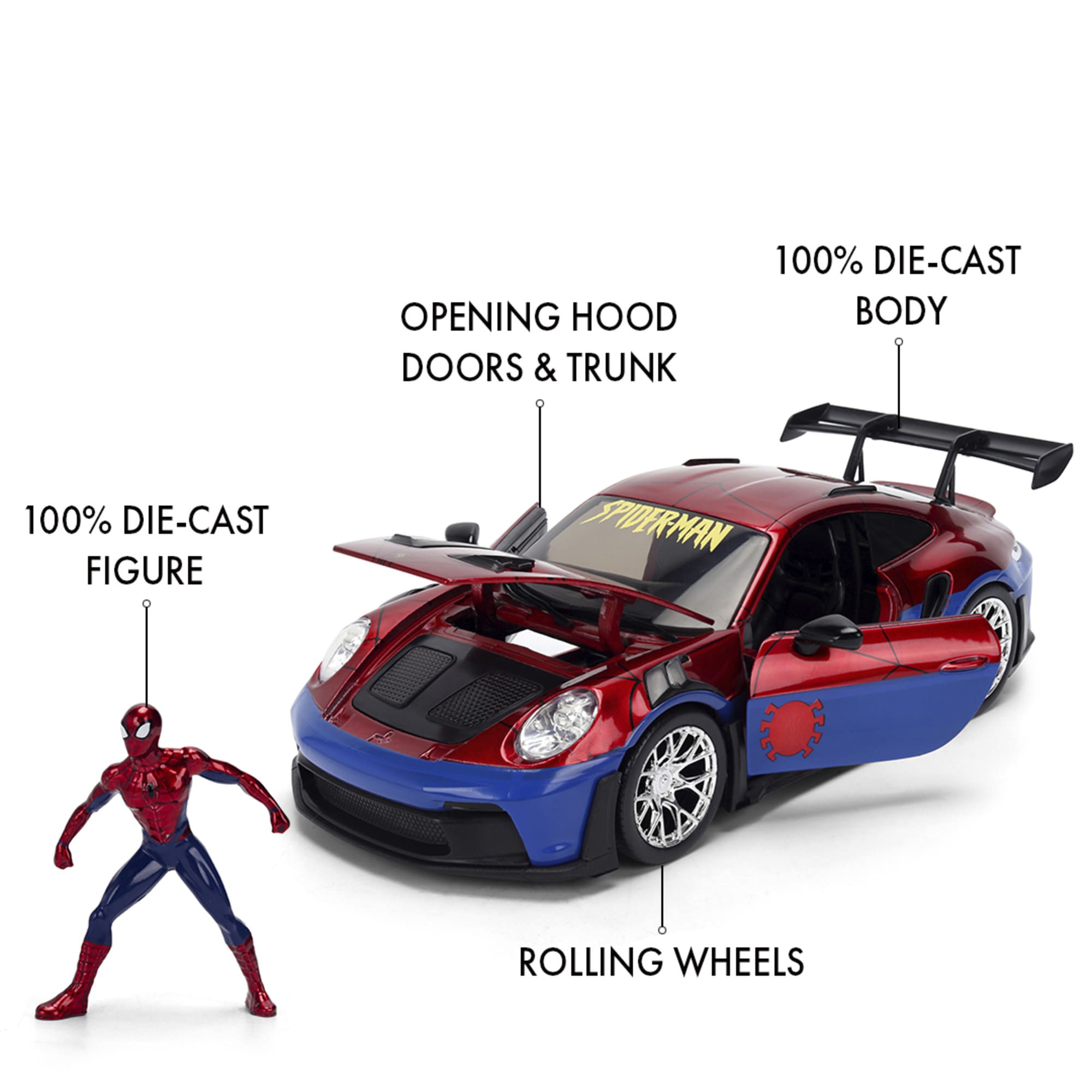 Jada Toys Marvel Spider-Man Porsche 911 GT3 RS 992 1_24 mit Figur