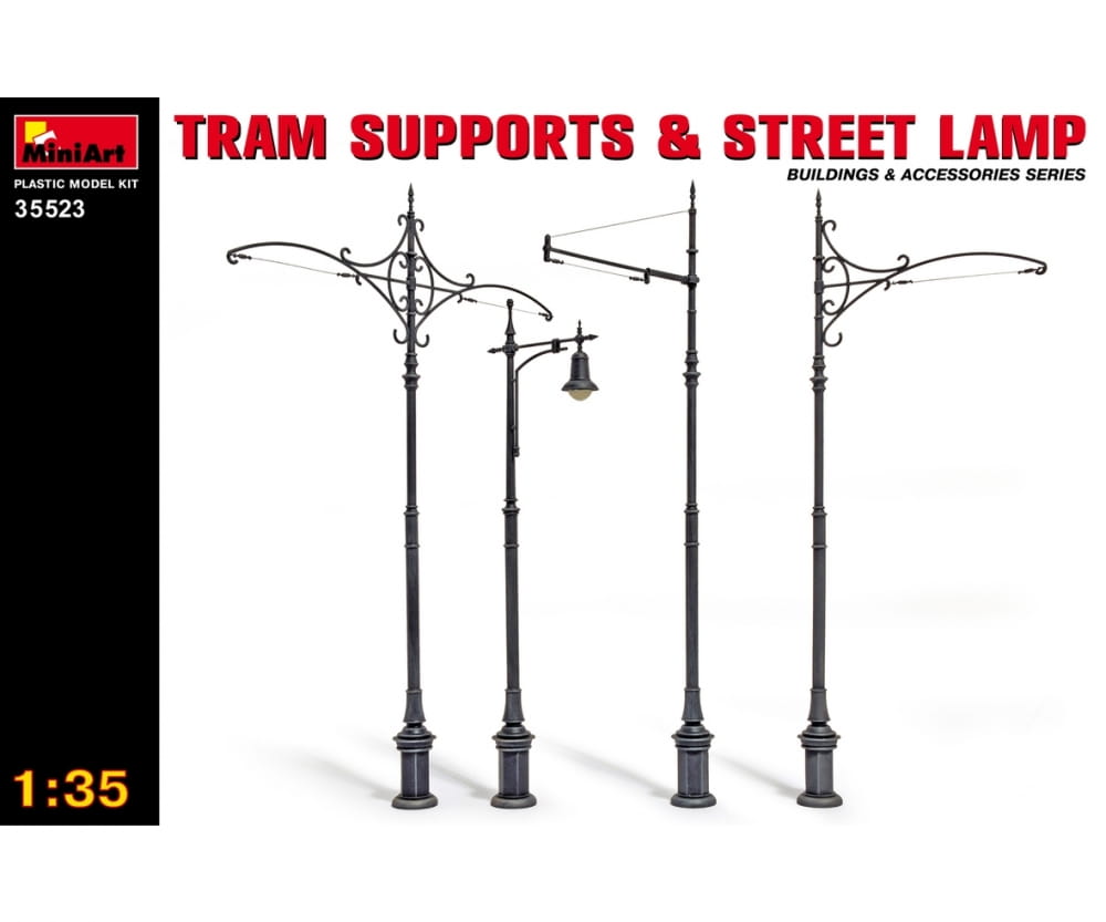 MiniArt 1:35 Tram Oberleitungshal./Straßenlampen Plastik Modellbau