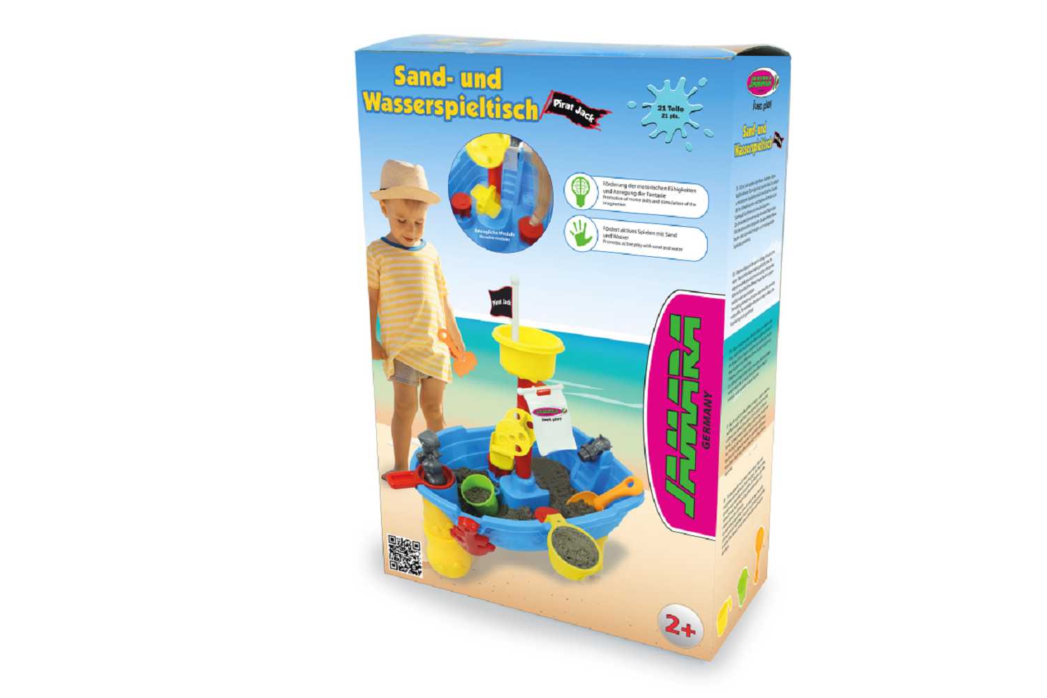 Jamara Sand- und Wasserspieltisch Pirat Jack 21 Teile