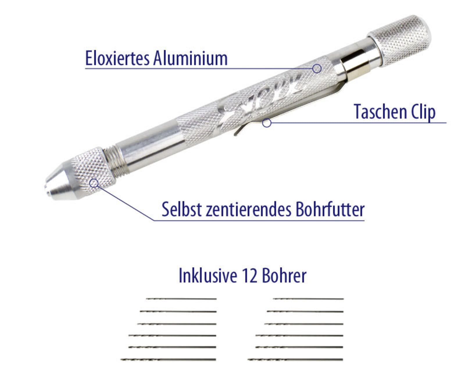 Krick Bohrerhalter mit 12 Bohrern - RC-Zubehoer