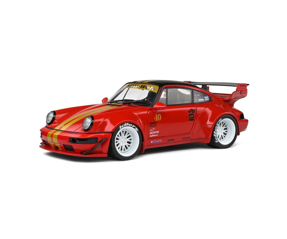 Solido RWB 964 Red Sakura Rot Standmodellauto im Massstab 1_18