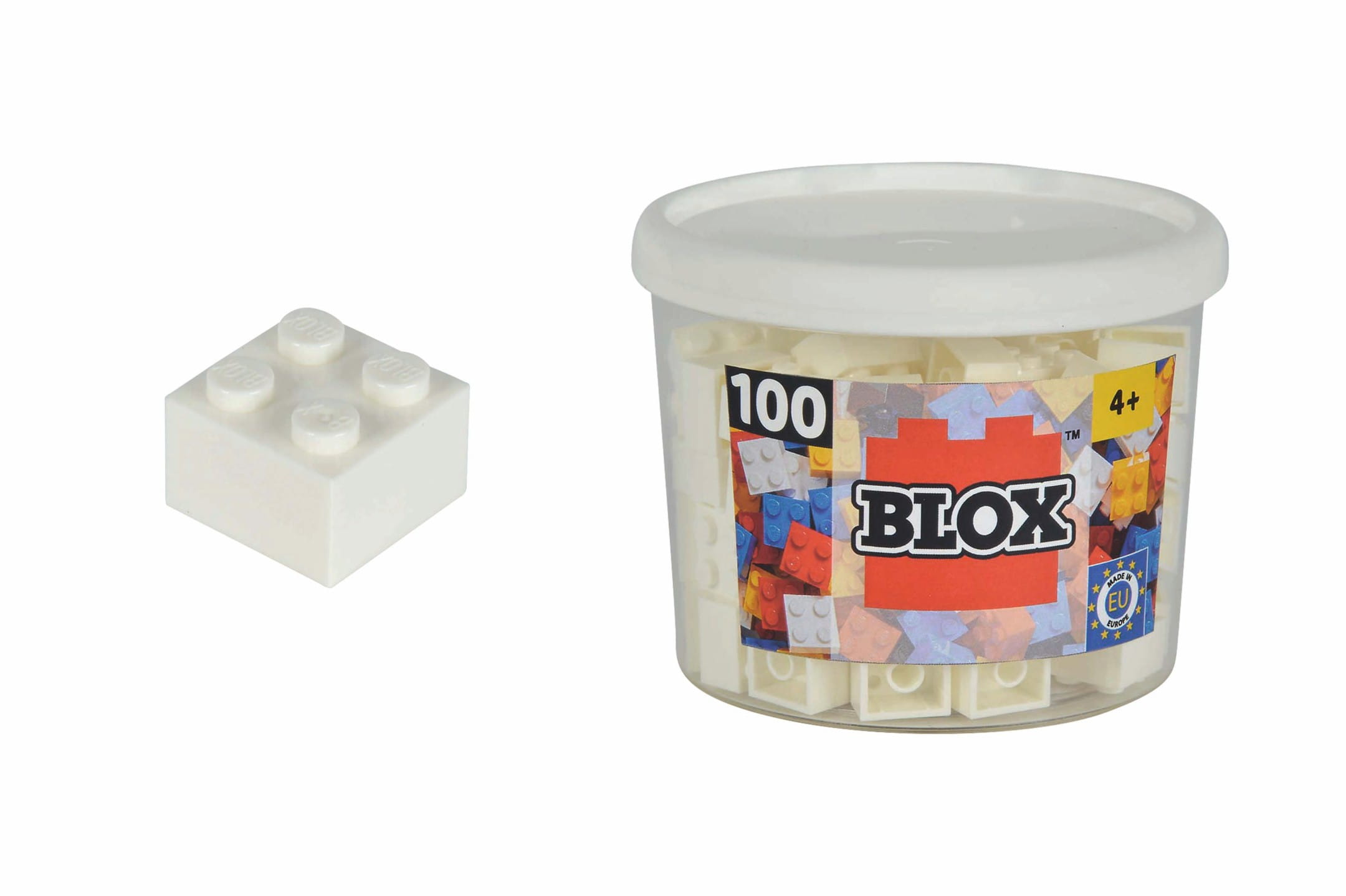 Androni Bausteine Blox 100 weiße 4er Steine in Dose