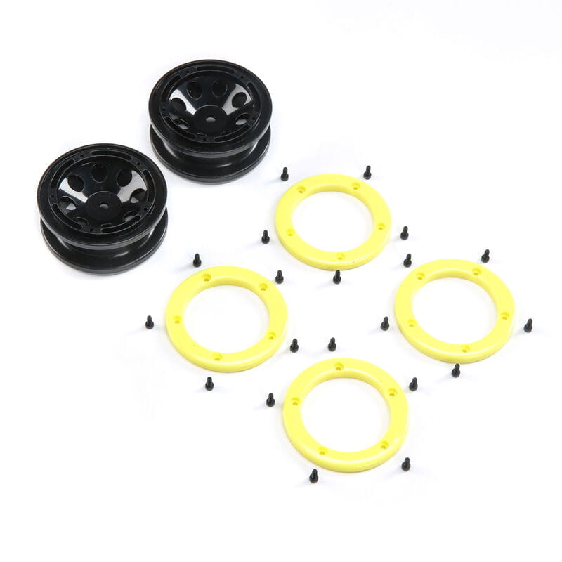 Electrix FR_RR Wheel with Beadlock_ Black_Yellow_ Temper G2 - RC-Zubehoer