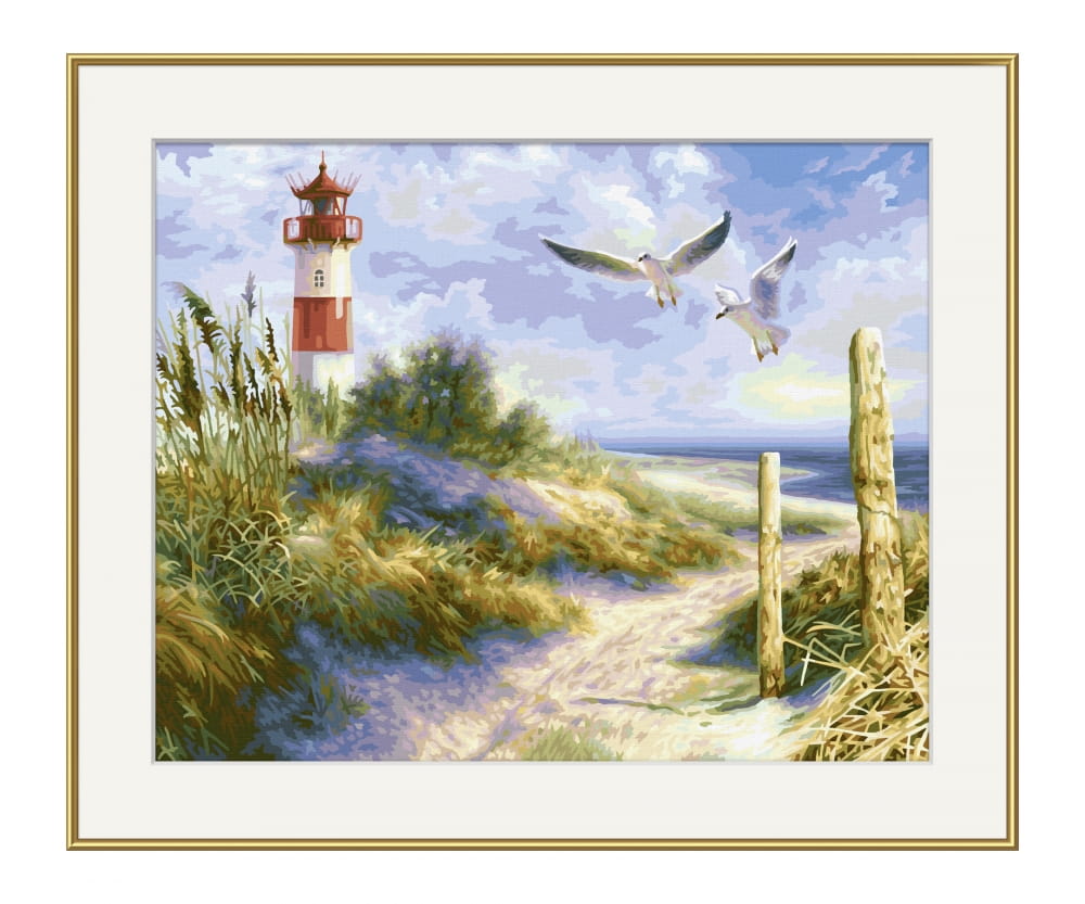 Schipper Malen nach Zahlen Duenenlandschaft mit Leuchtturm 40 x 50 cm