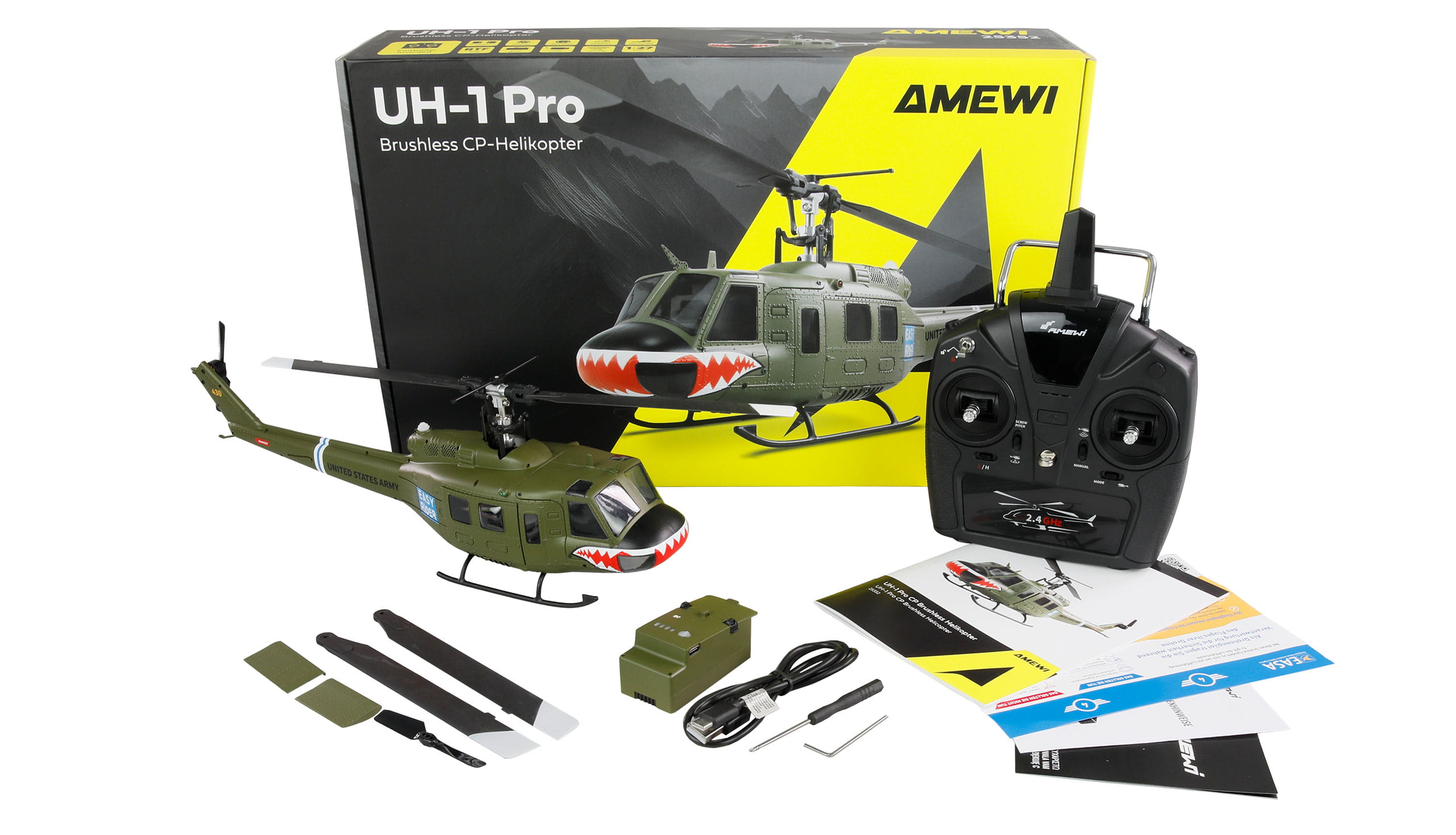 Amewi UH-1 PRO brushless CP RC Hubschrauber 6-Kanal 6G RTF - Art_-Nr. 25352