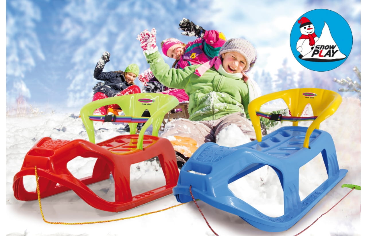 Jamara Snow Play Schlitten mit Lehne Snow-Star 90cm rot Jamara Snow Play Schlitten mit Lehne Snow-Star 90cm rot