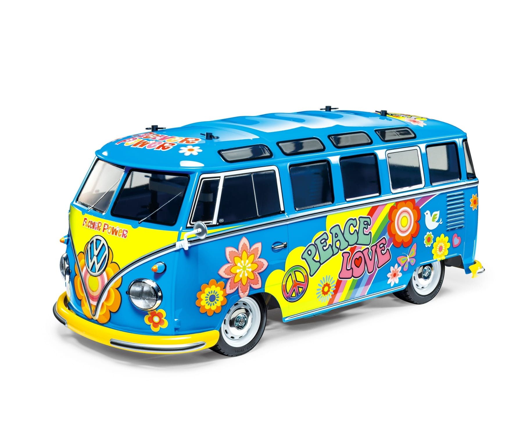 Tamiya RC VW Bus Type 2 T1 1:10 Flower Power 2,4Ghz Komplett Set