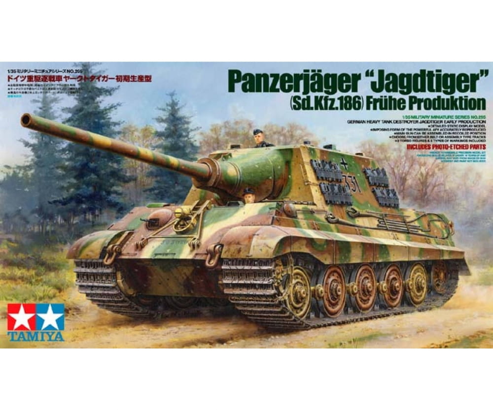 Tamiya WWII Deutscher Panzer Jäger Jagdtiger Frü.(2) 1:35 Plastik Modellbau Militär Bausatz