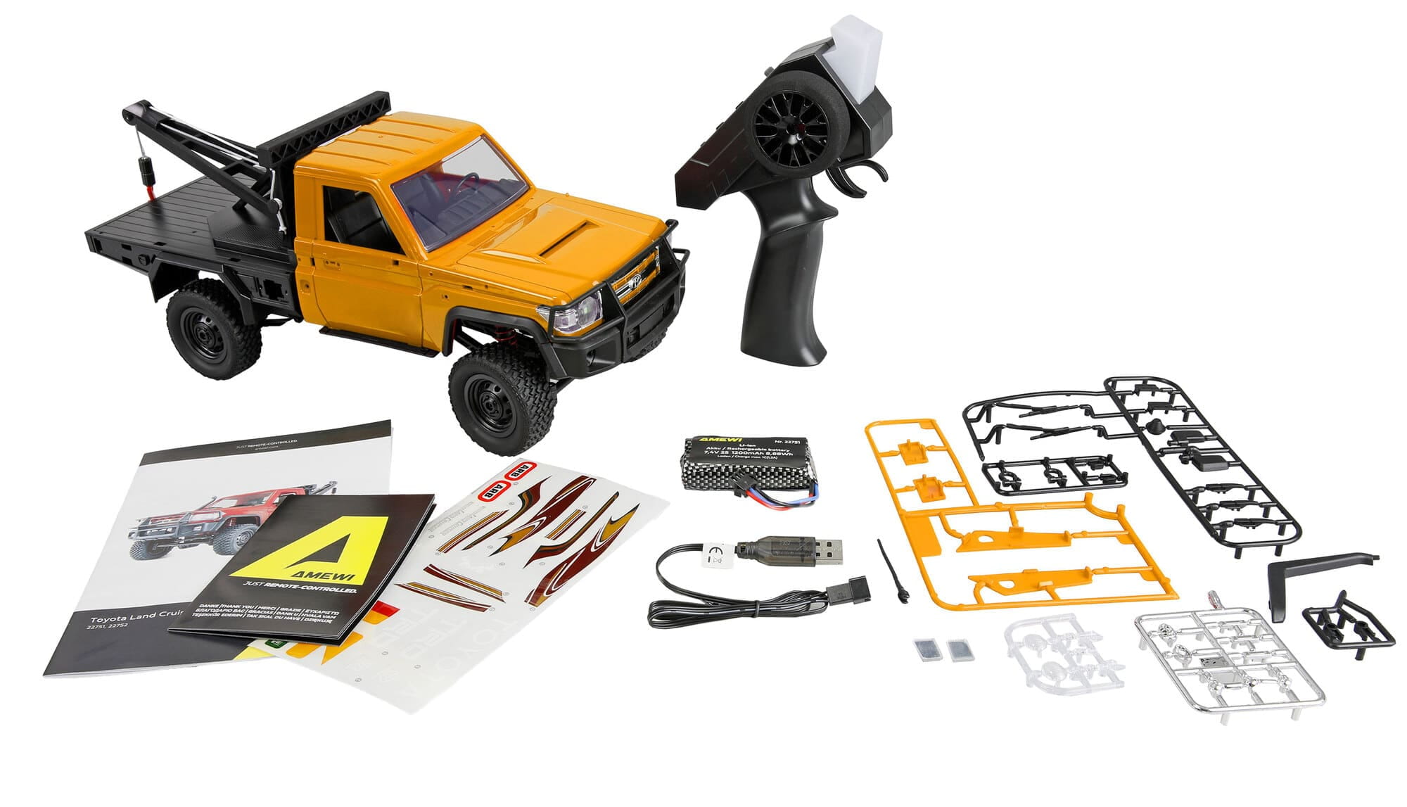 Amewi Toyota Land Cruiser RC Crawler Abschleppwagen 4WD 1_12 RTR gelb - Art_-Nr. 22752