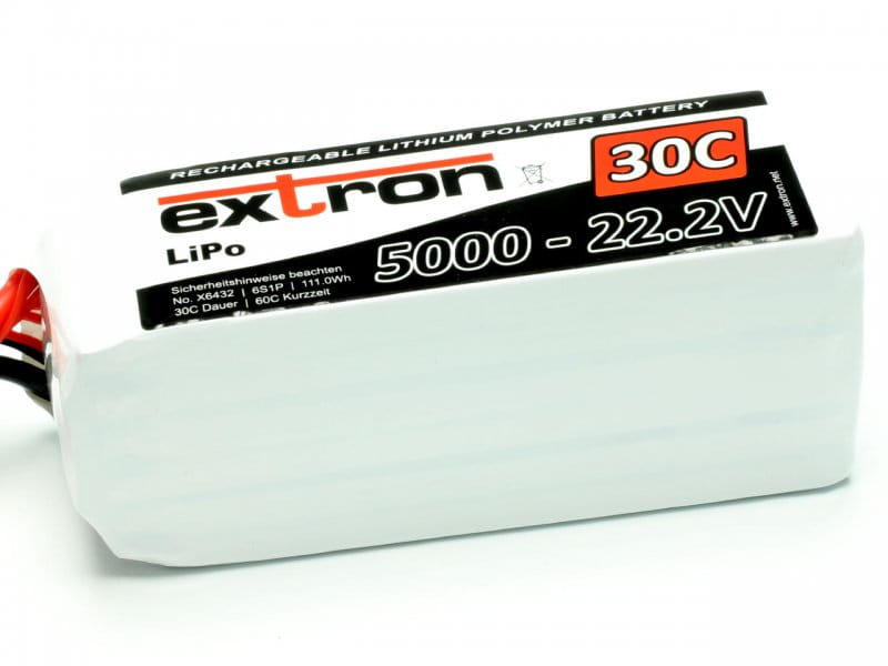 Extron LiPo Akku Extron X2 5000 - 22_2V _30C _ 60C_ - RC-Zubehoer