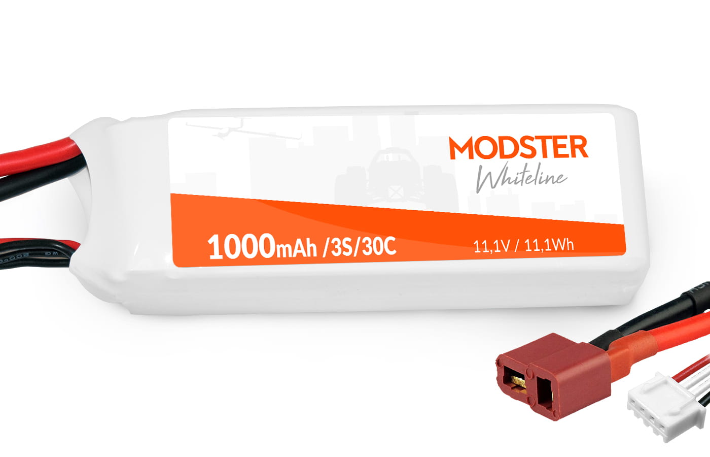 Modster lipo-akku-3s-11-1v-1000-mah-30c-t-plug-whiteline