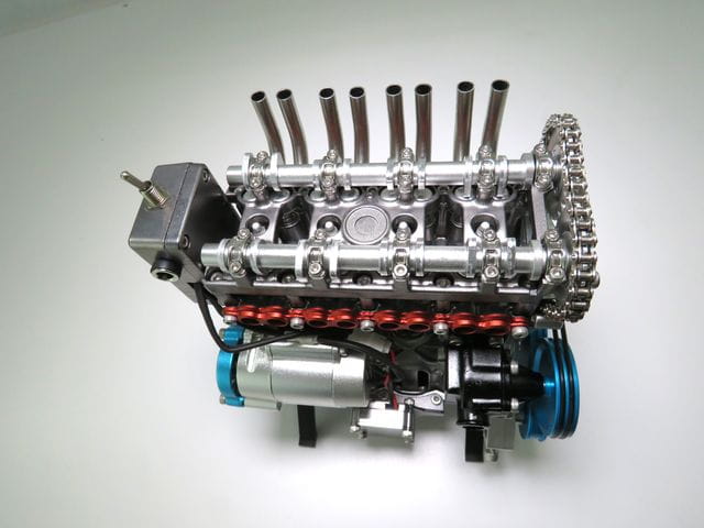 Thicon Motor 4-Zylinder Metall Bausatz Motorblock in grau - RC-Zubehoer