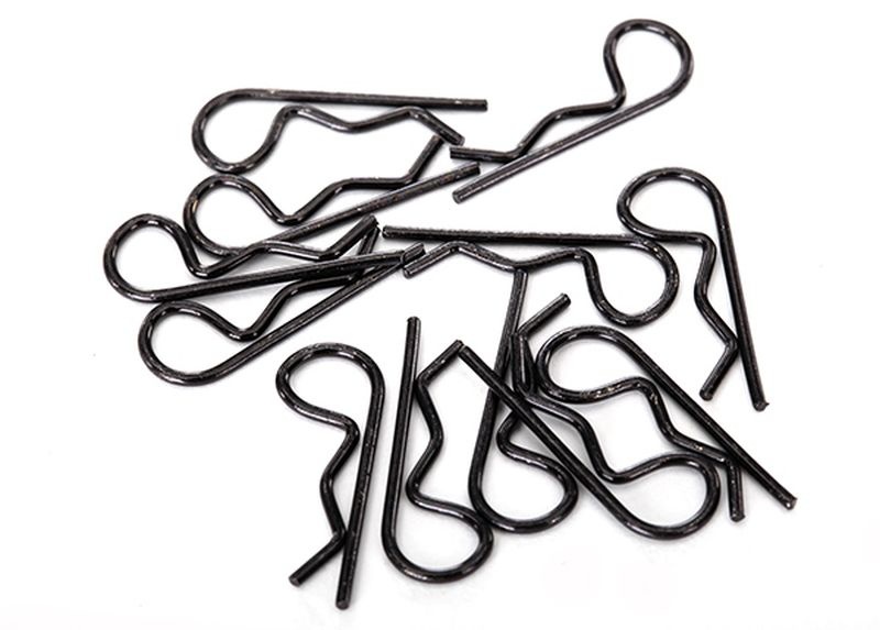 Traxxas Karosserie Clips schwarz (12) Standard-Größe