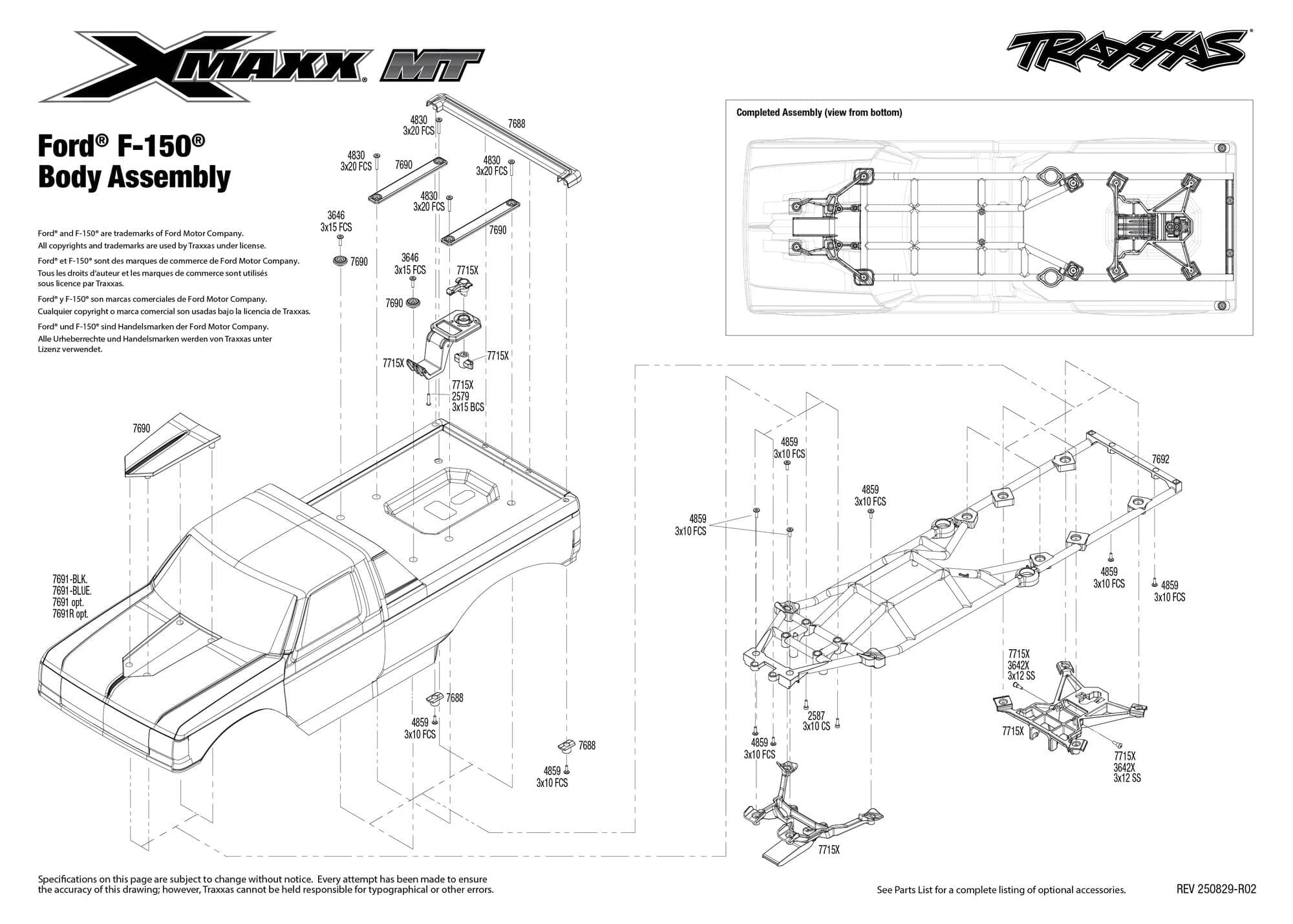 Traxxas Ford F-150 Body Black fuer X-Maxx Traxxas Ford F-150 Karosserie schwarz fuer X-Maxx - lackiert mit Decals