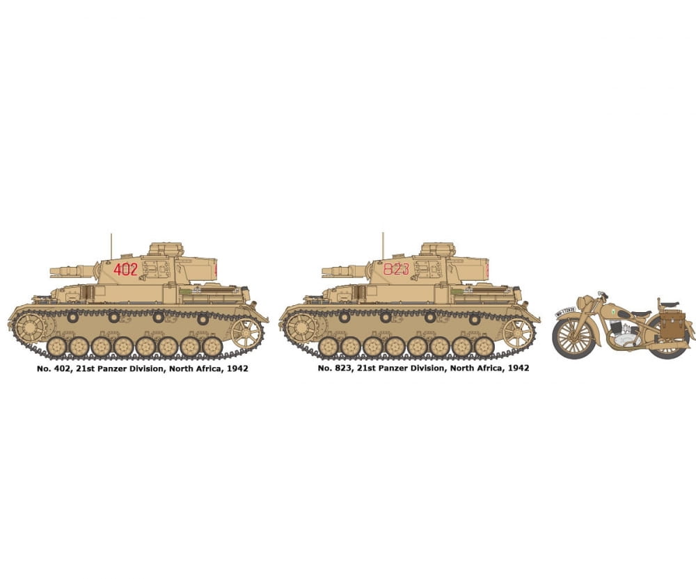 Tamiya 1_35 Dt_ PzKpfw_IV Ausf_F m. Krad DAK - RC-Zubehoer