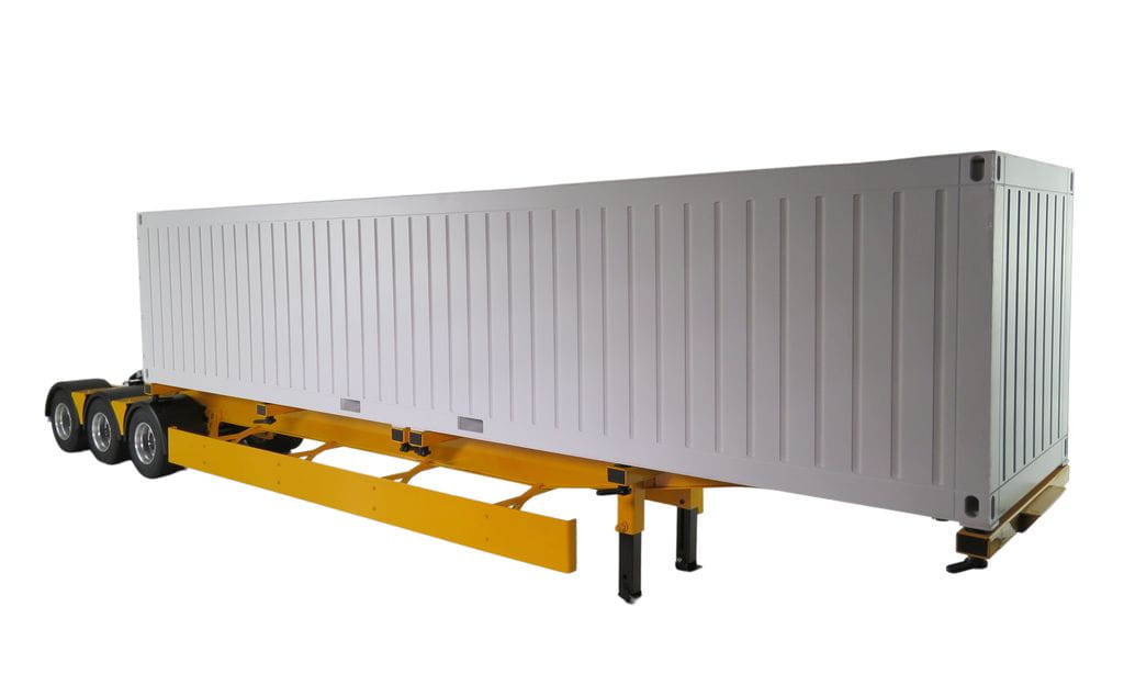 JXModel 1_14 B-Doppel-Trailer mit Sattel gelb fuer Container 40ft - RC-Zubehoer
