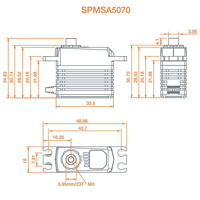 Spektrum A5070 High Torque High Speed Mini MG HV Servo