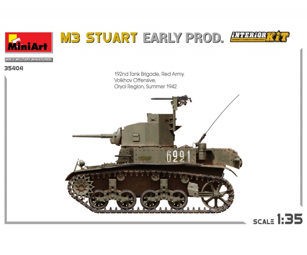 MiniArt 1_35 M3 Stuart fruehe Prod. Interior Kit Plastik Modellbausatz - RC-Zubehoer