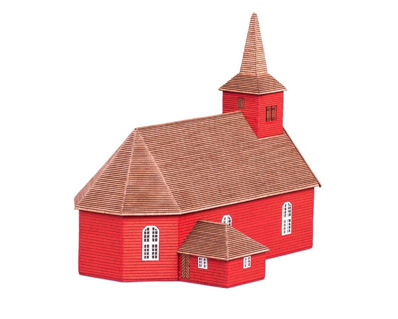 Krick Dusek Schweden Älgaras Holzkirche Bausatz 1:87 Krick Dusek Schweden Älgaras Holzkirche Bausatz 1:87