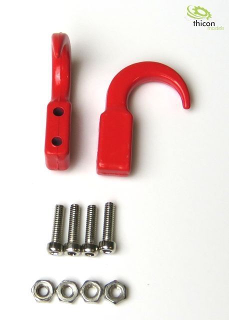 Thicon Haken lang aus Metall rot 2 Stueck - RC-Zubehoer