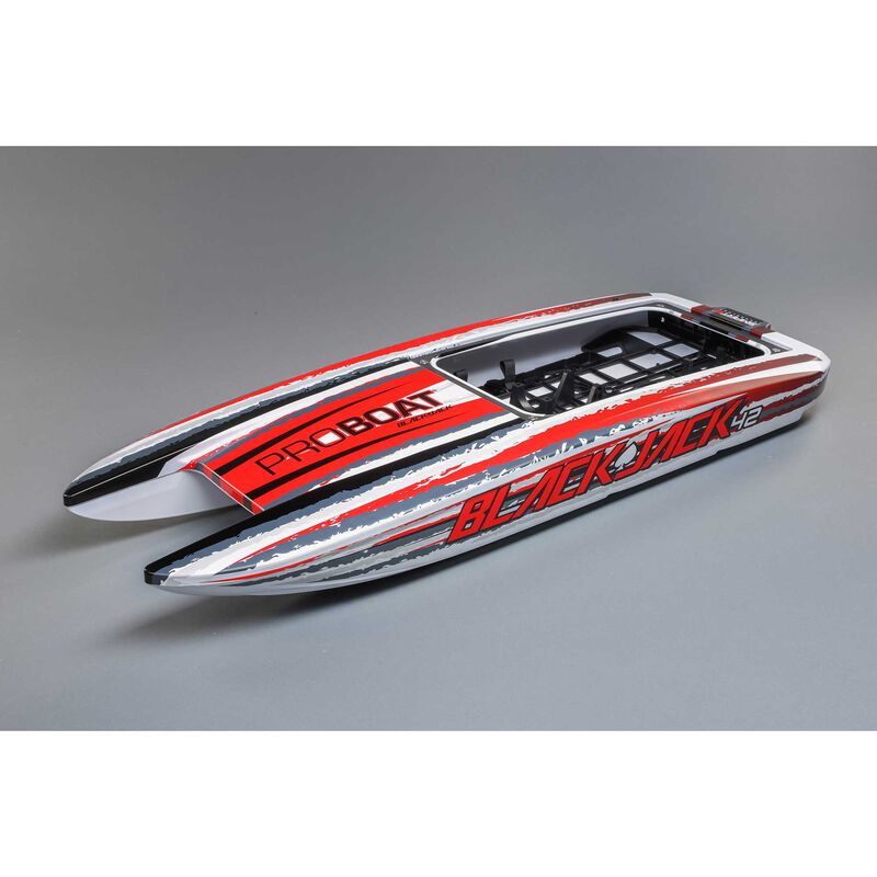 Proboat Hull with Inserts_ White_ 42-inch Blackjack - RC-Zubehoer