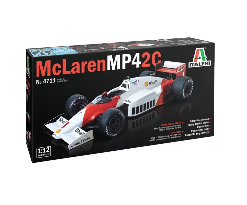 Italeri 1:12 Auto McLaren MP4/2C Prost / Rosberg Plastik Modellbau Bausatz