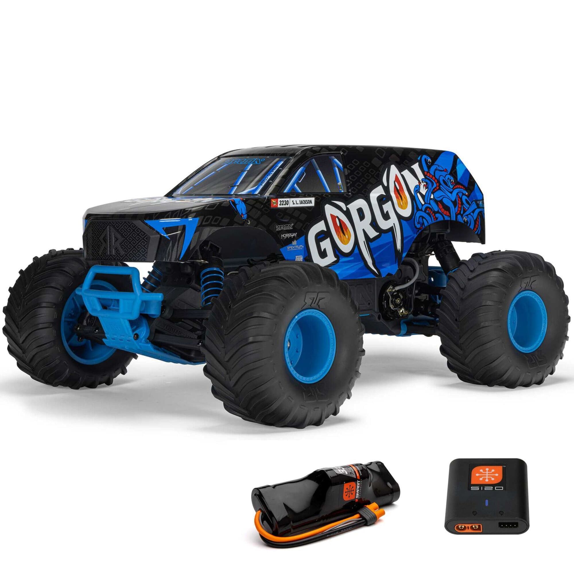 ARRMA GORGON MT 2WD RTR Monster Truck Blau_ RC Fahrzeug mit Akku und Ladegeraet