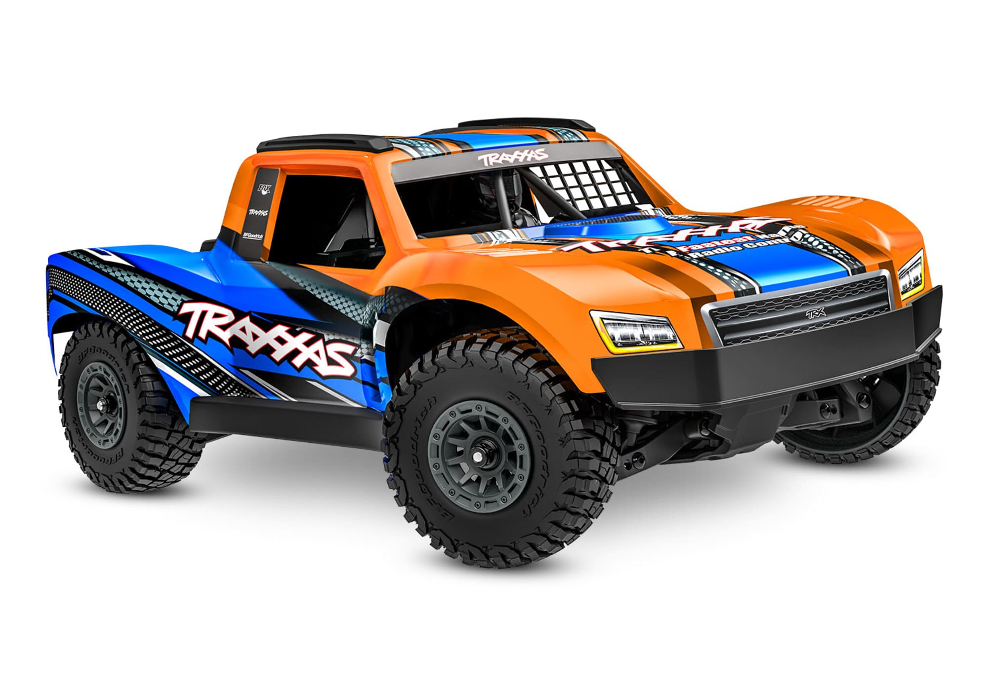Traxxas Mini-Slash BL-2S 4x4 Orange Short Course RC Truck mit Akku und Ladegeraet