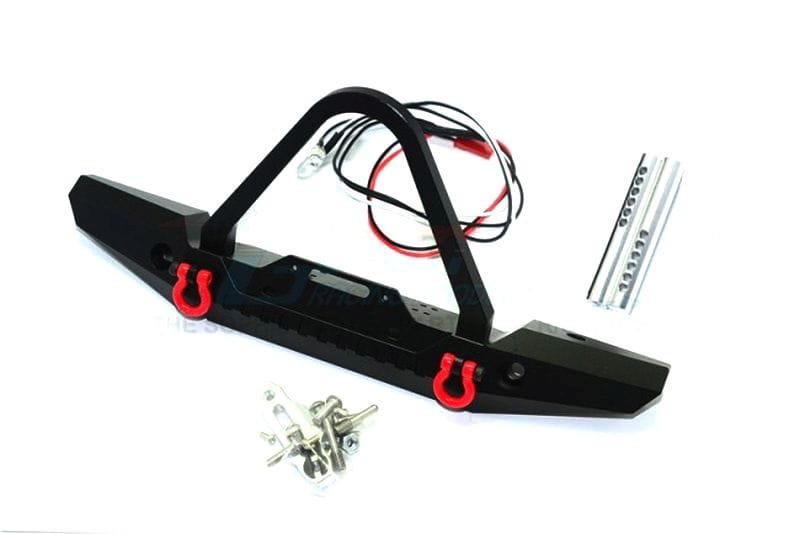 GPM Alu Bumper mit LED-Beleuchtung vorn schwarz für Traxxas TRX4 & Axial SCX10II