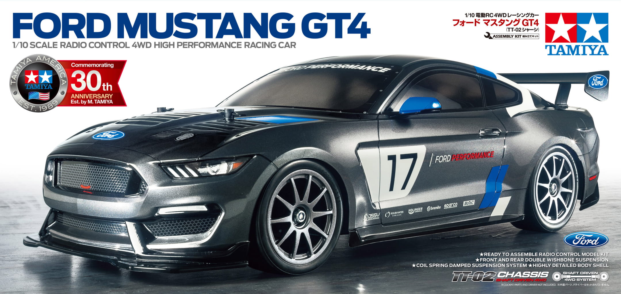 Tamiya RC Ford Mustang GT4 1:10 2,4Ghz Komplett Set