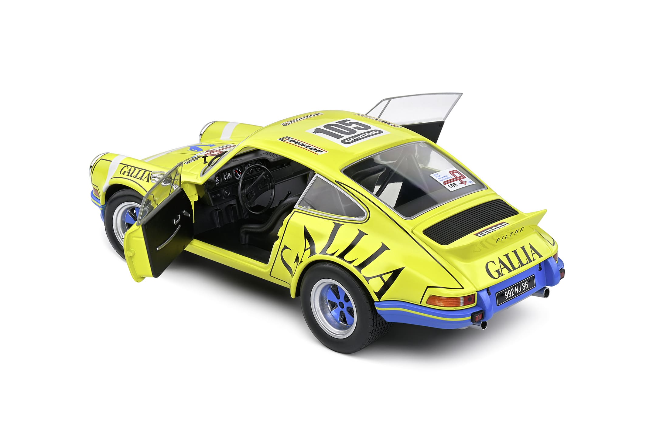 Solido 1_18 Porsche 911 RSR 1973 Tour de France Modellauto in Gelb