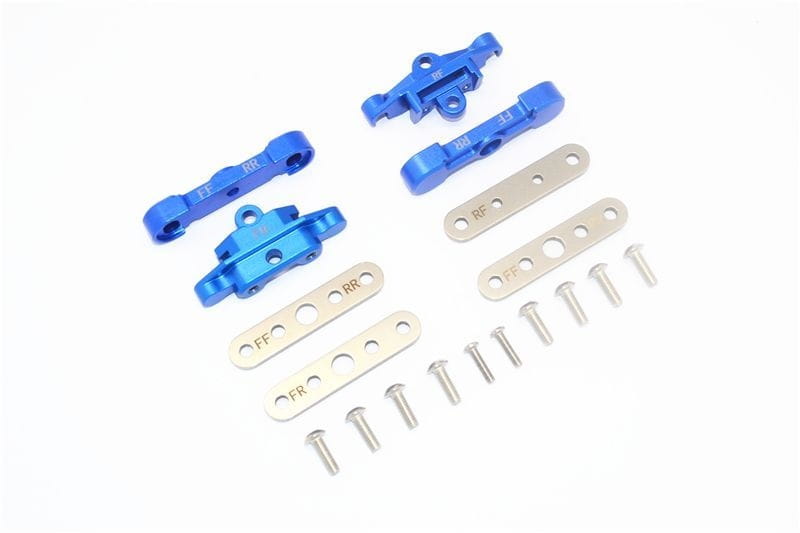 GPM Alu Querlenkerbefestigung unten v_h blau fuer Traxxas MAXX - RC-Zubehoer