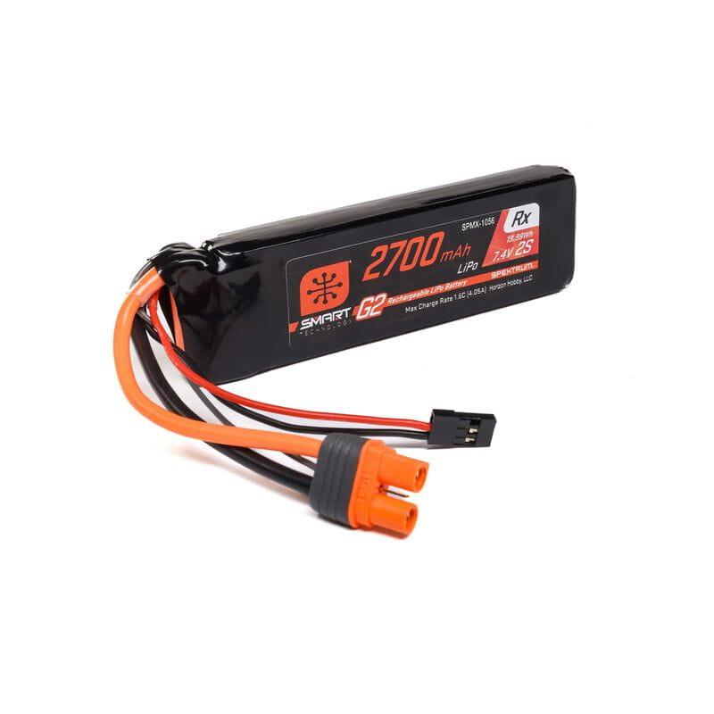 Spektrum 7_4V 2700mAh 2S 15C Smart G2 Empfaenger Lipo Akku_ IC3 - RC-Zubehoer
