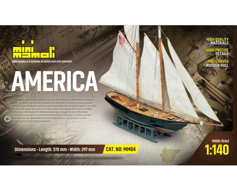 Mini Mamoli Schiff America 1:140 Holz Bausatz Mini Mamoli Schiff America 1:140 Holz Bausatz