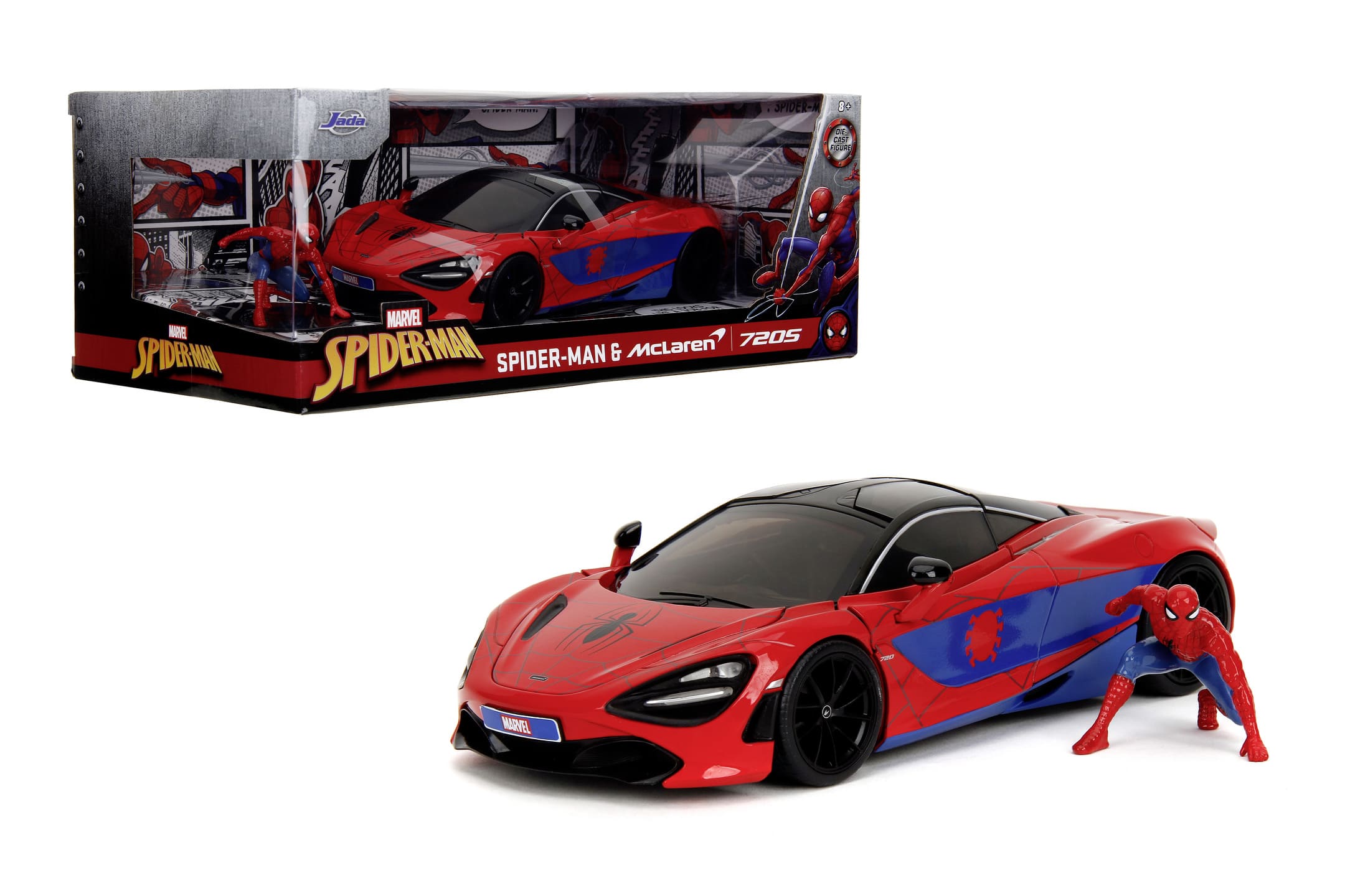 Jada Marvel Spider-Man McLaren 720S 1_24 Modellauto mit Spider-Man Figur