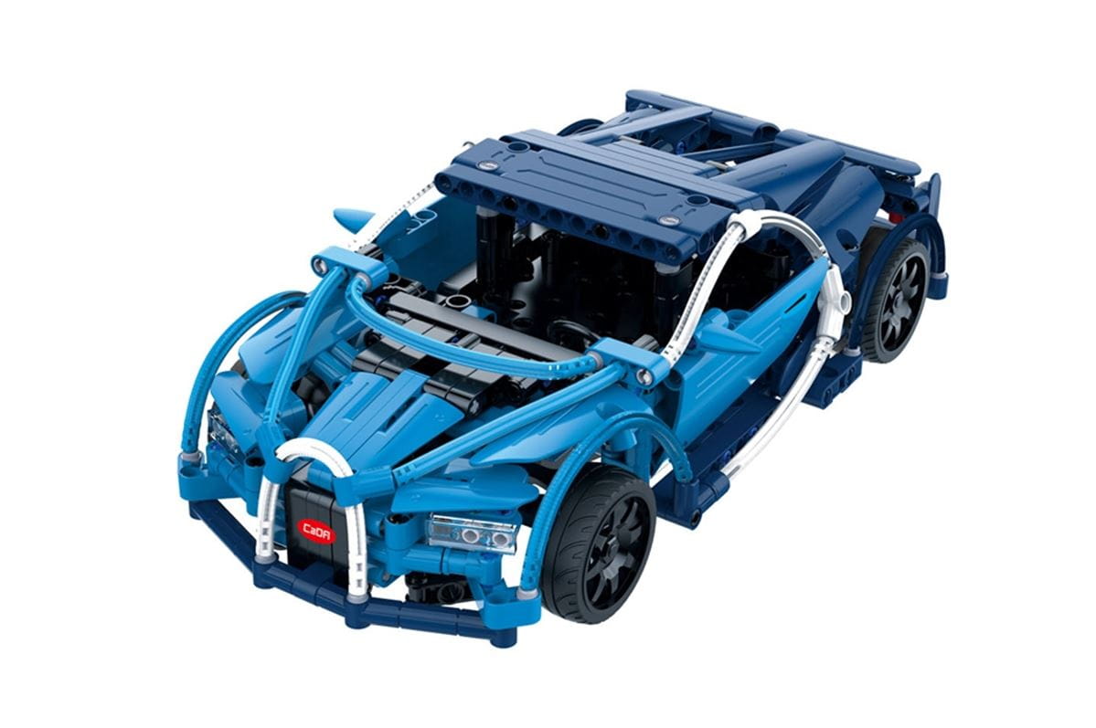 Rennwagen Blue Sports Car RC Klemmbausteine Baukasten Bausteine Set