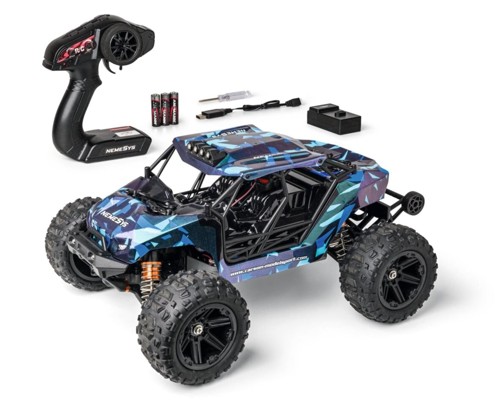 Carson NemeSys 1_12 RC Buggy 4WD RTR mit Licht und Wheelie-Funktion