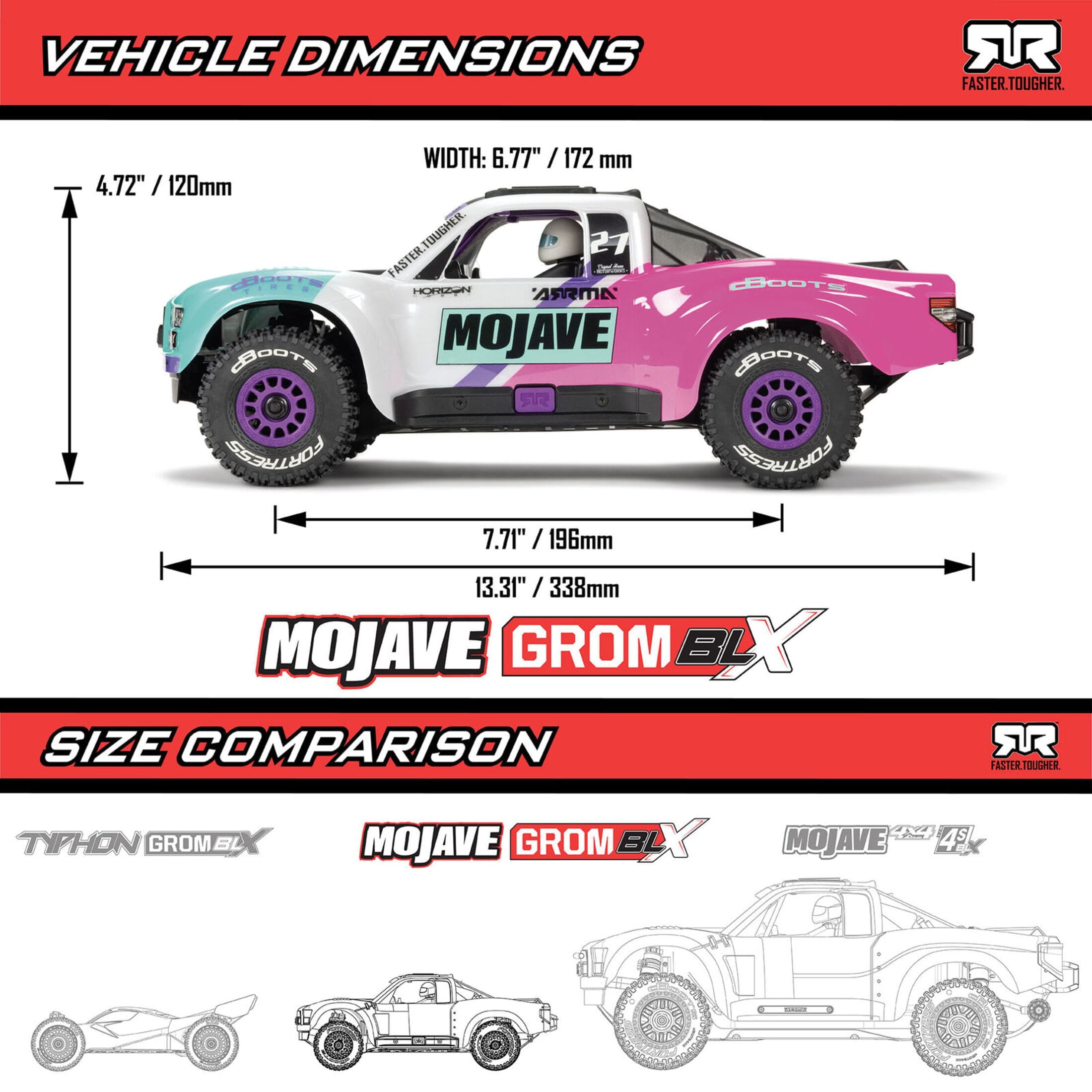 ARRMA RC Short Course Truck Mojave Grom 223S Small Brushless RTR teal mit Akku und Lader in weiss arrma-mojave-grom-small-223s-brushless-elektro-buggy-rtr-akku-lader-weiss