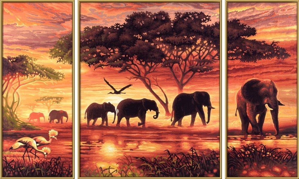 Schipper Malen nach Zahlen Afrika Elefanten Karawane