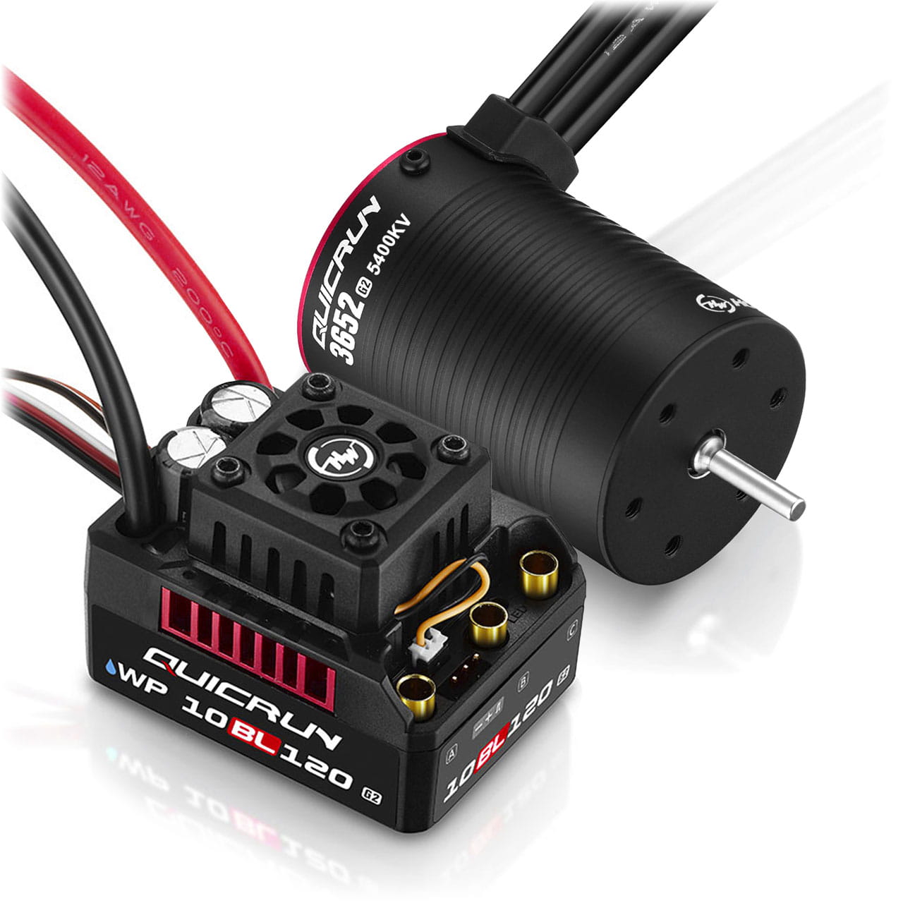 Hobbywing brushless-set-combo-wp10bl120g2-mit-3652sl-5400kv-g2