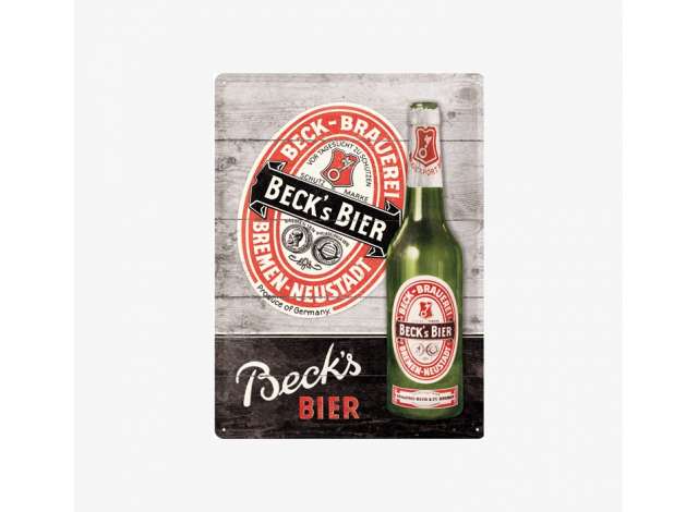 Tac Sings Beck´s Bier 3D Metal Blechschild 30x40 cm