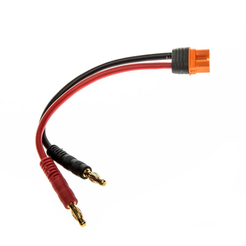 Spektrum IC3 Battery Charge Lead  6"; 13 AWG / 4mm Bullets Smart