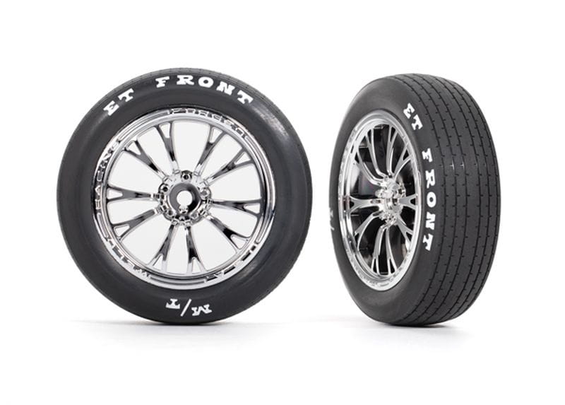 Traxxas Reifen Auf Felge Montiert Chrom Vorn _2_ - RC-Zubehoer